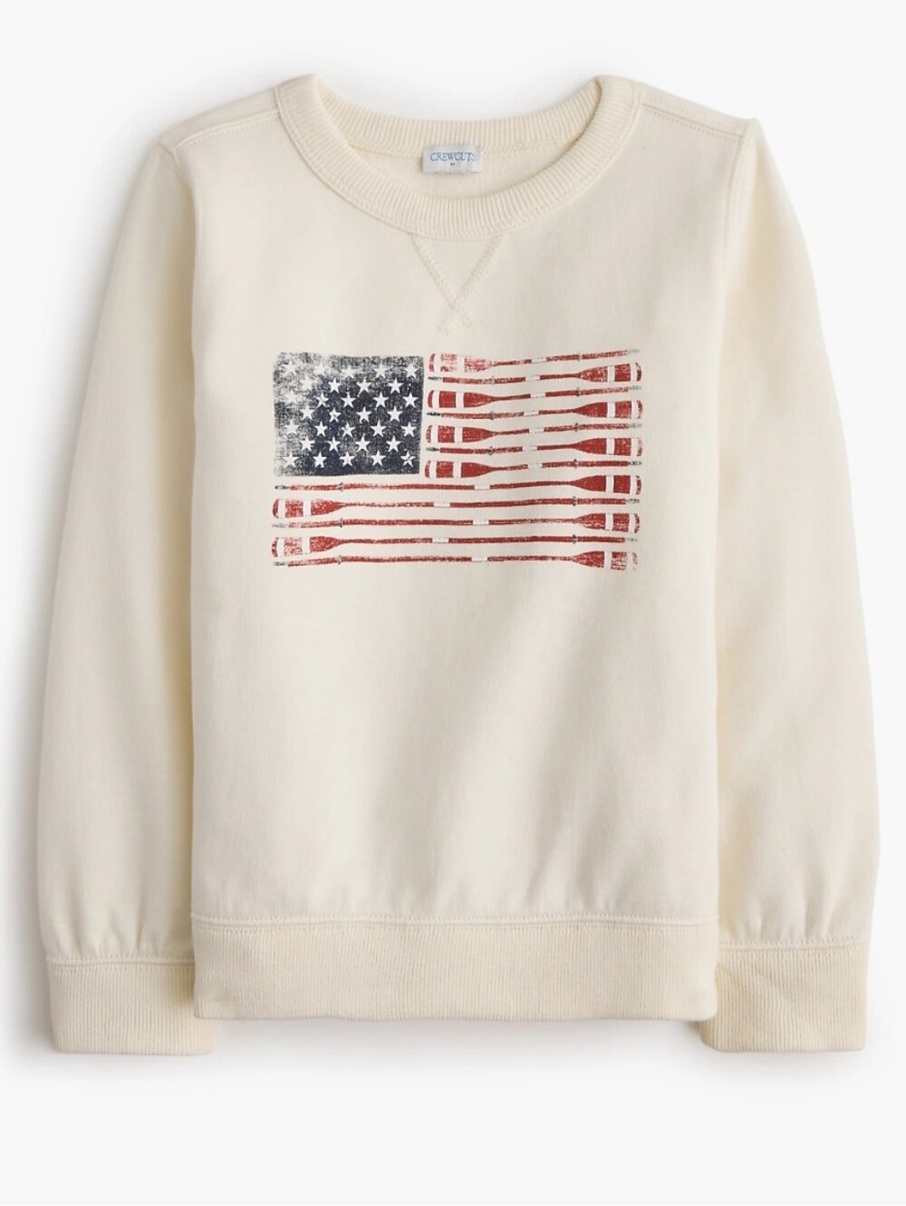 Crewcuts Oar Flag Crewneck Sweatshirt - Off-white, red, blue